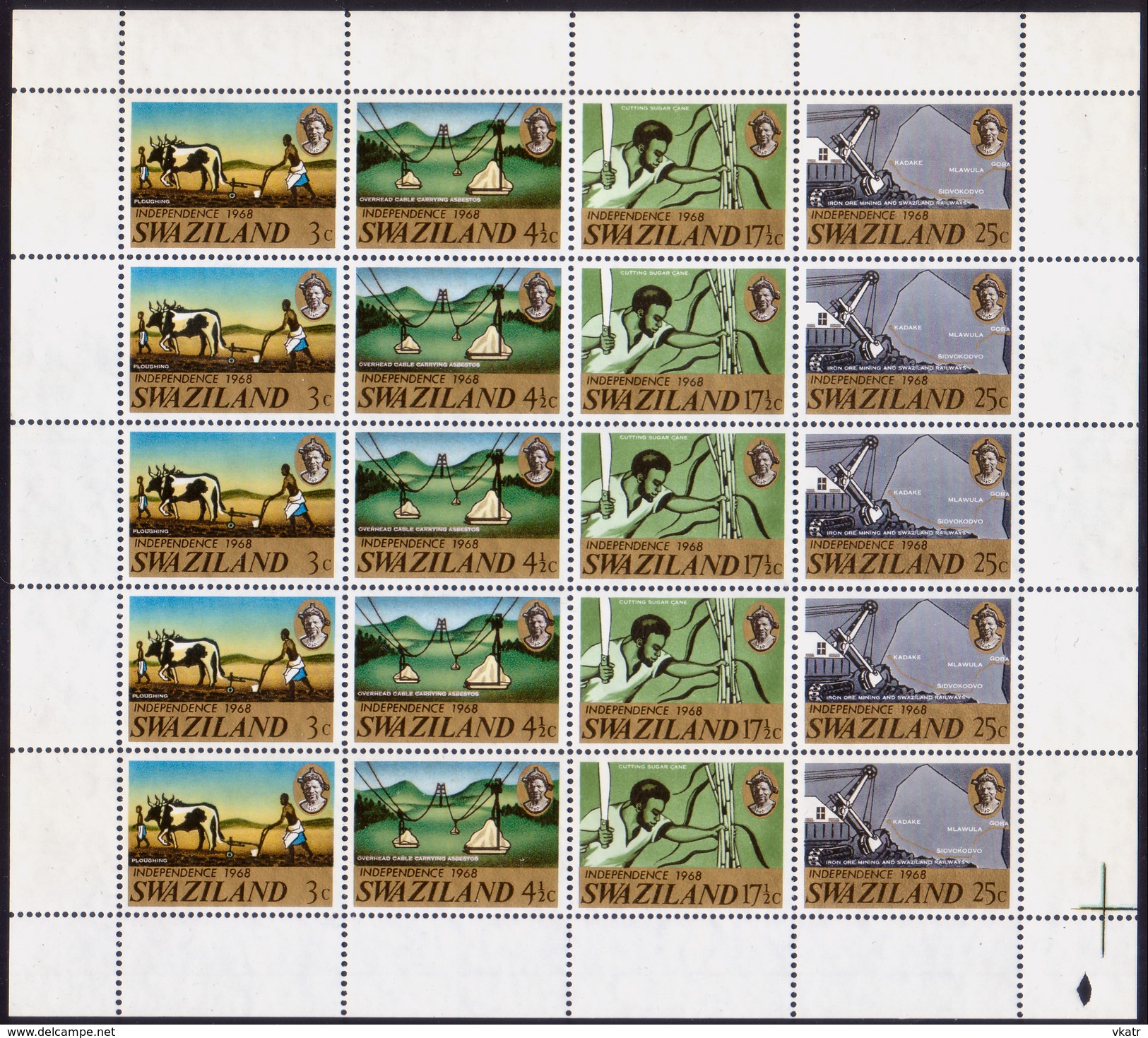 SWAZILAND 1968 SG MS141 S/sheet MNH CV £14 Independence - Swaziland (1968-...)