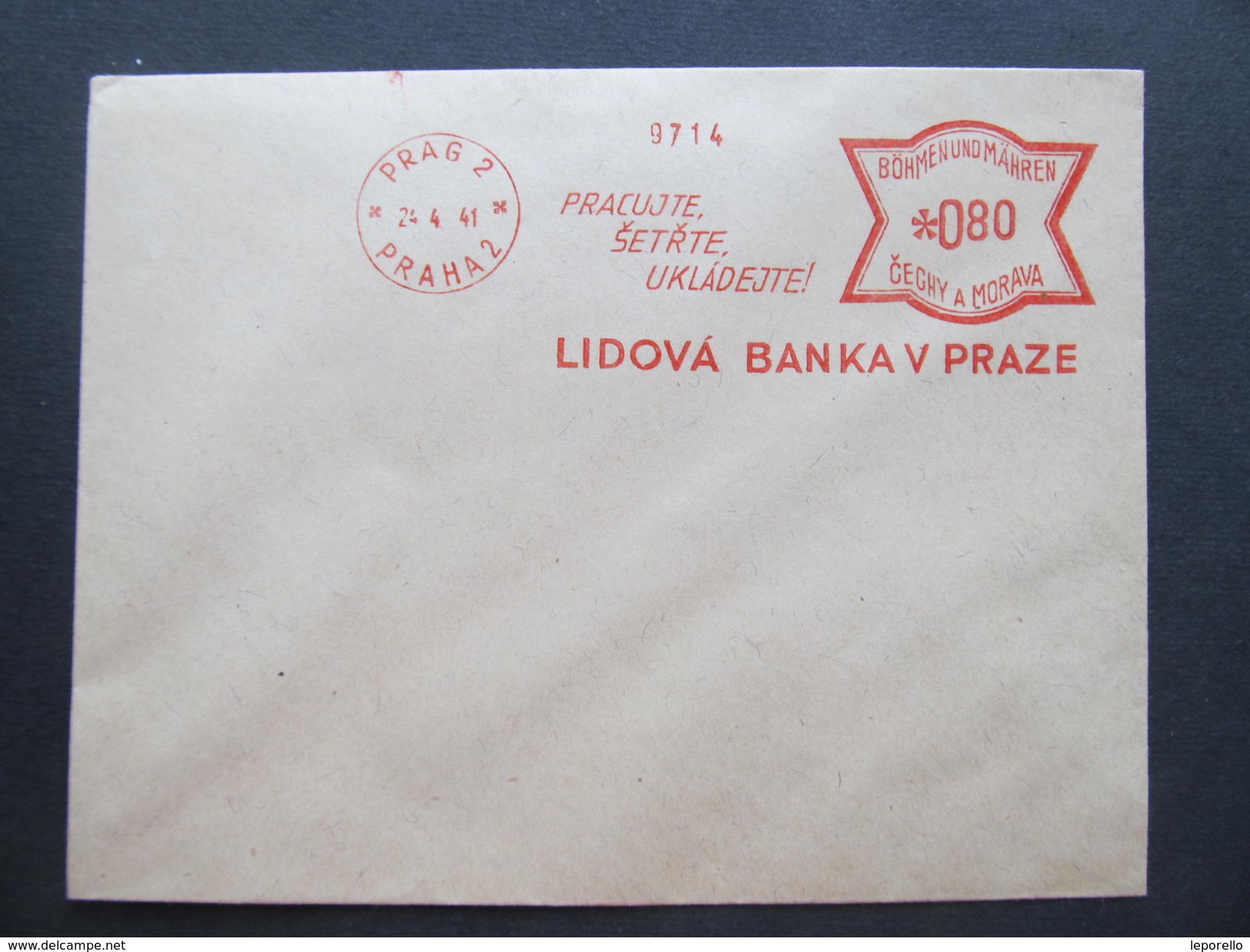 BRIEF Praha Lidova Banka 1941  Frankotype Freistempel Postfreistempel /// N8217 - Briefe U. Dokumente