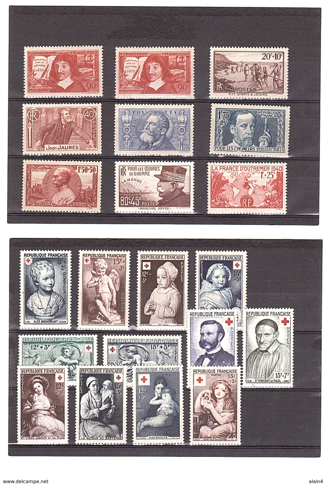 Timbres Français Semi Modernes Sans Charnière - Collections