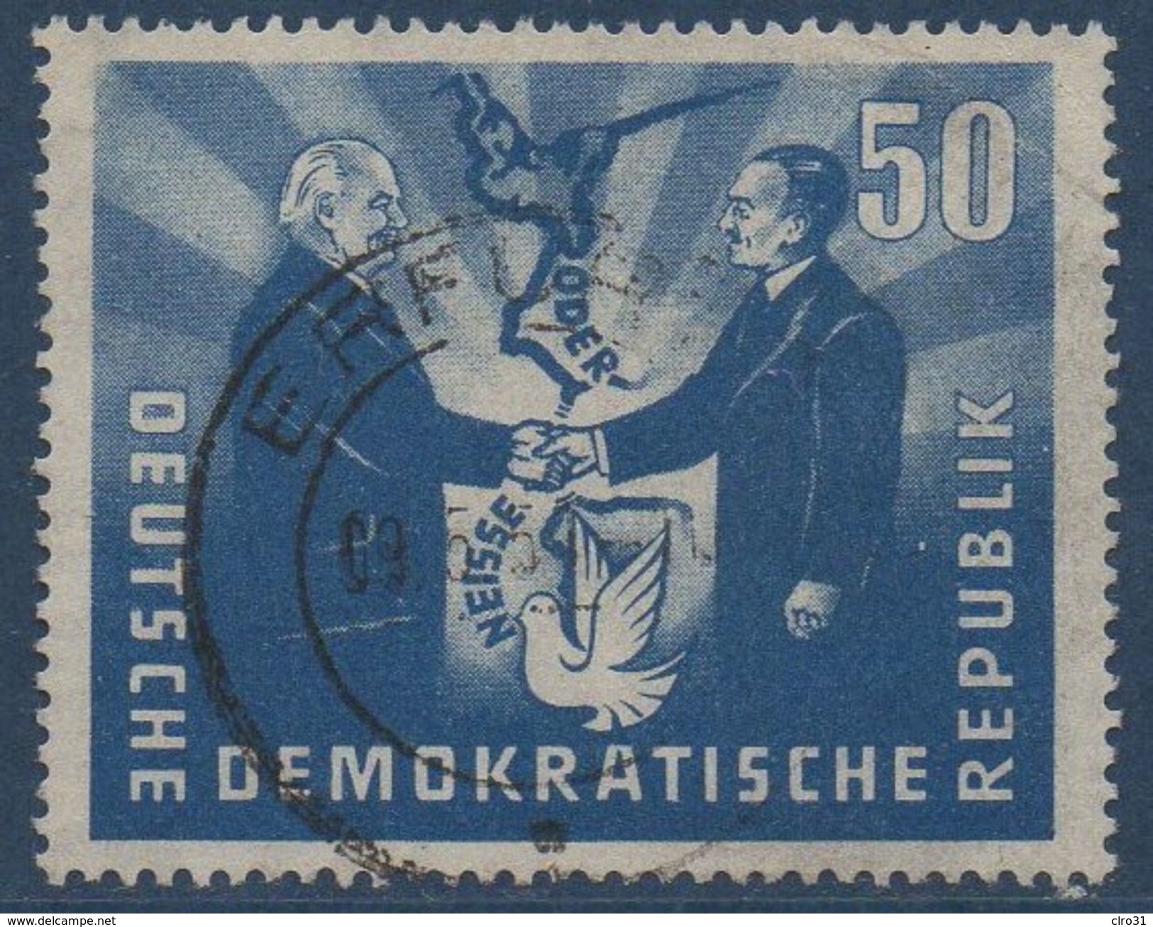 DDR  1951  Entente Germano-Polonaise Le 50 Pfg.  N° Mi 285 - Gebraucht