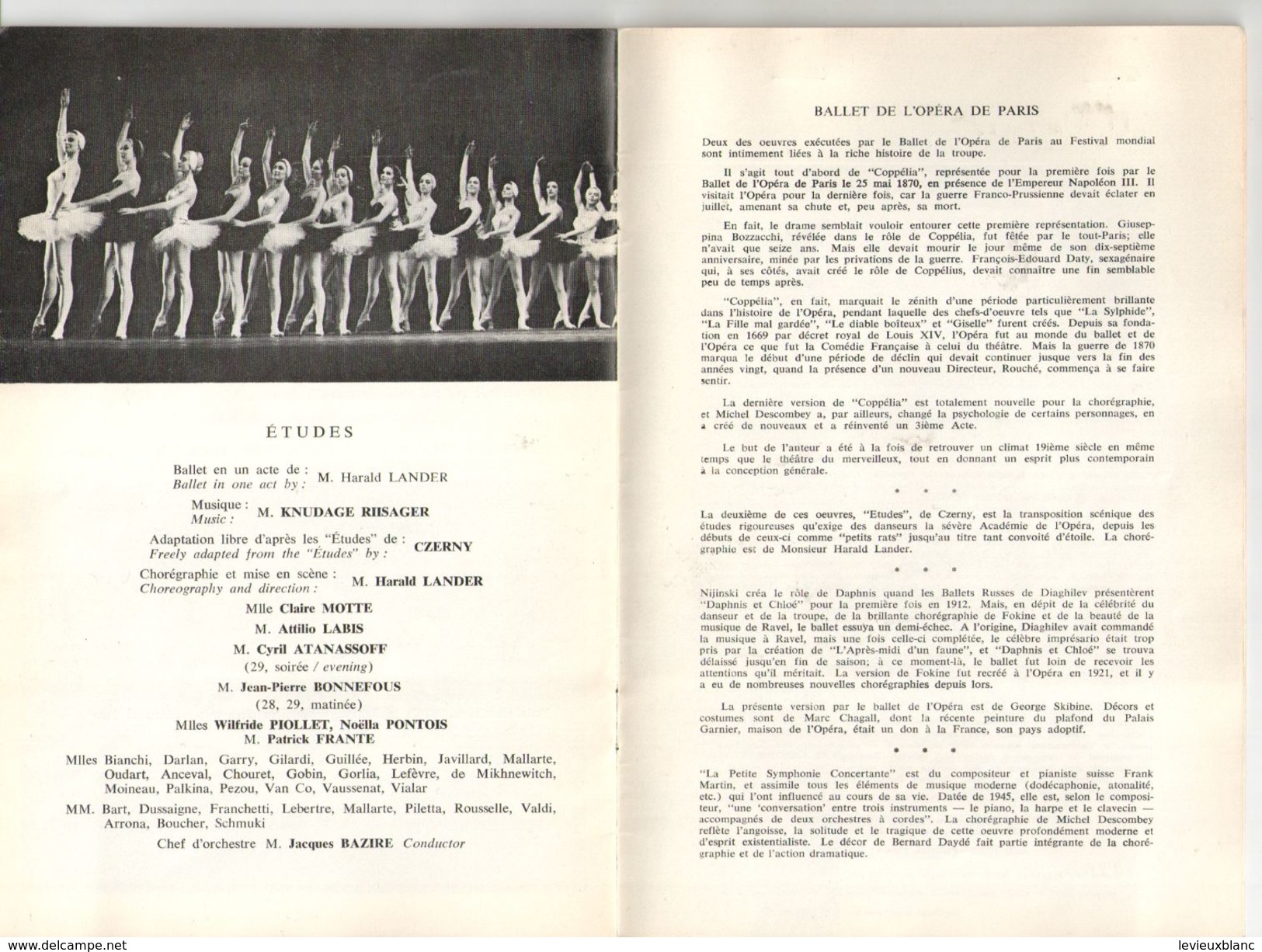 Fascicule/ Festival Mondial/ Expo Universelle Et Internationale/ Montréal67/ Grand Ballet Opéra De Paris/1967    PROG157 - Programma's