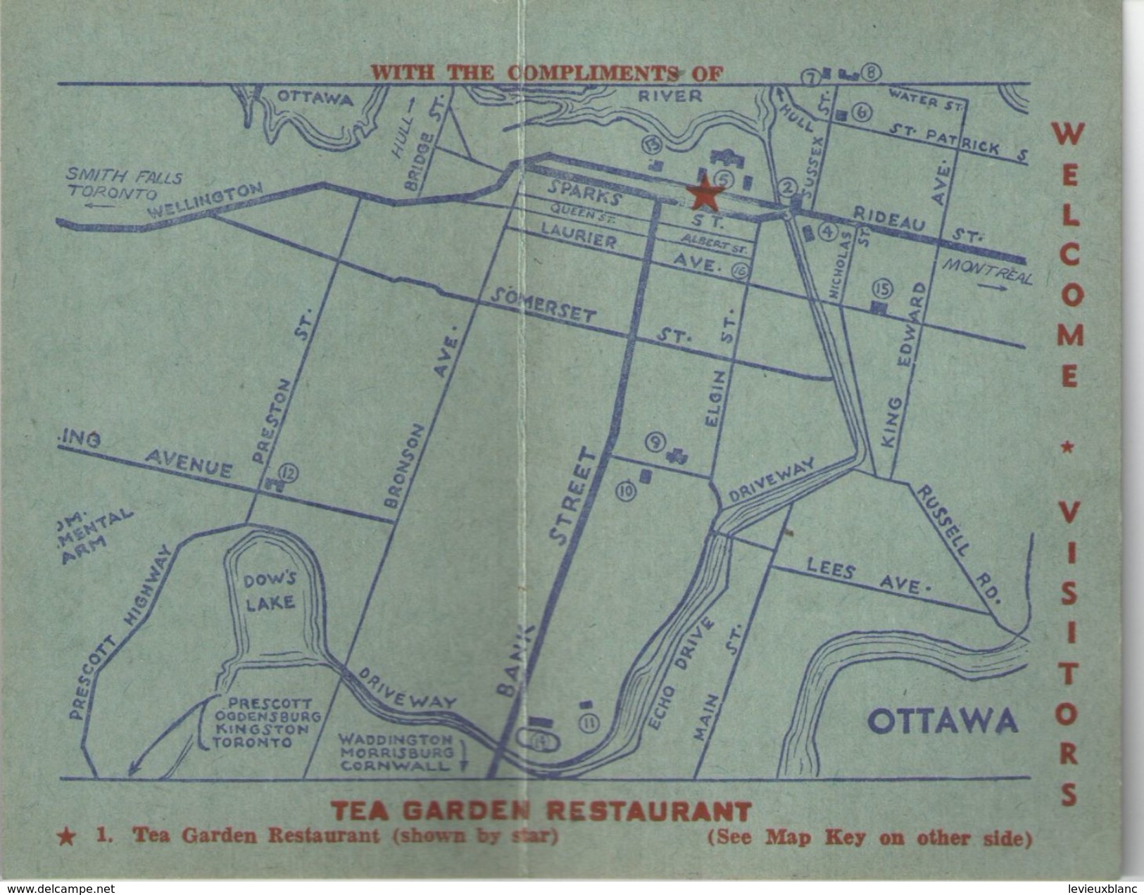 Carte Commerciale à 2 Volets/ Restaurant "Tea Garden"/ OTTAWA/ Canada / For Fine Food/ /1951      CAC112 - Canadá