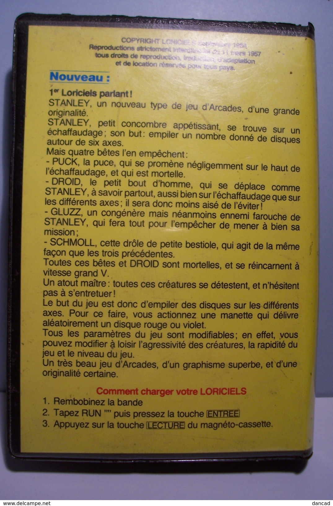 LORICIELS   Présente  STANLEY   Pour  THOMSON  M05 - Copyright 1984  - - Other & Unclassified