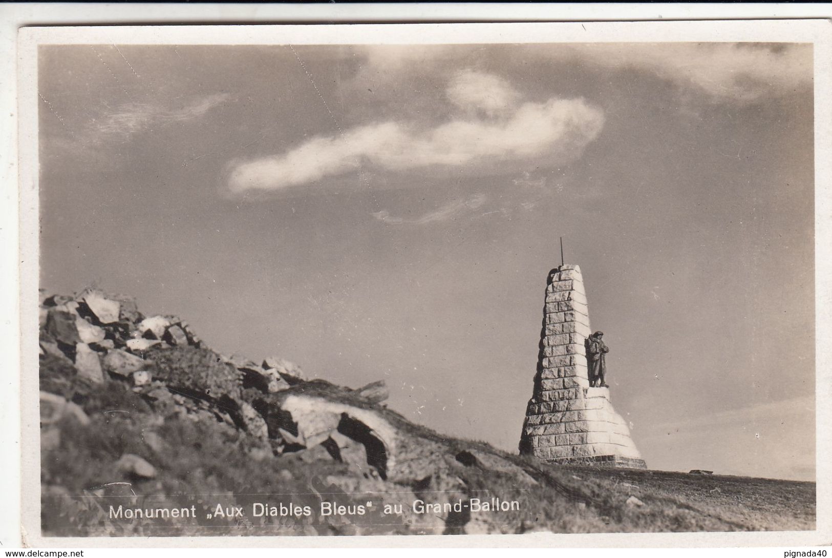 Cp , MILITARIA , Monument "Aux Diables Bleus" Au Grand Ballon - Monumentos A Los Caídos