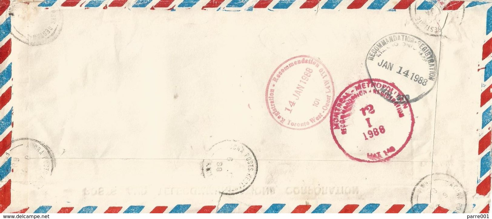 Ghana 1988 Accra Posts Restante Unfranked Official Postage Prepaid Registered Cover - Ghana (1957-...)