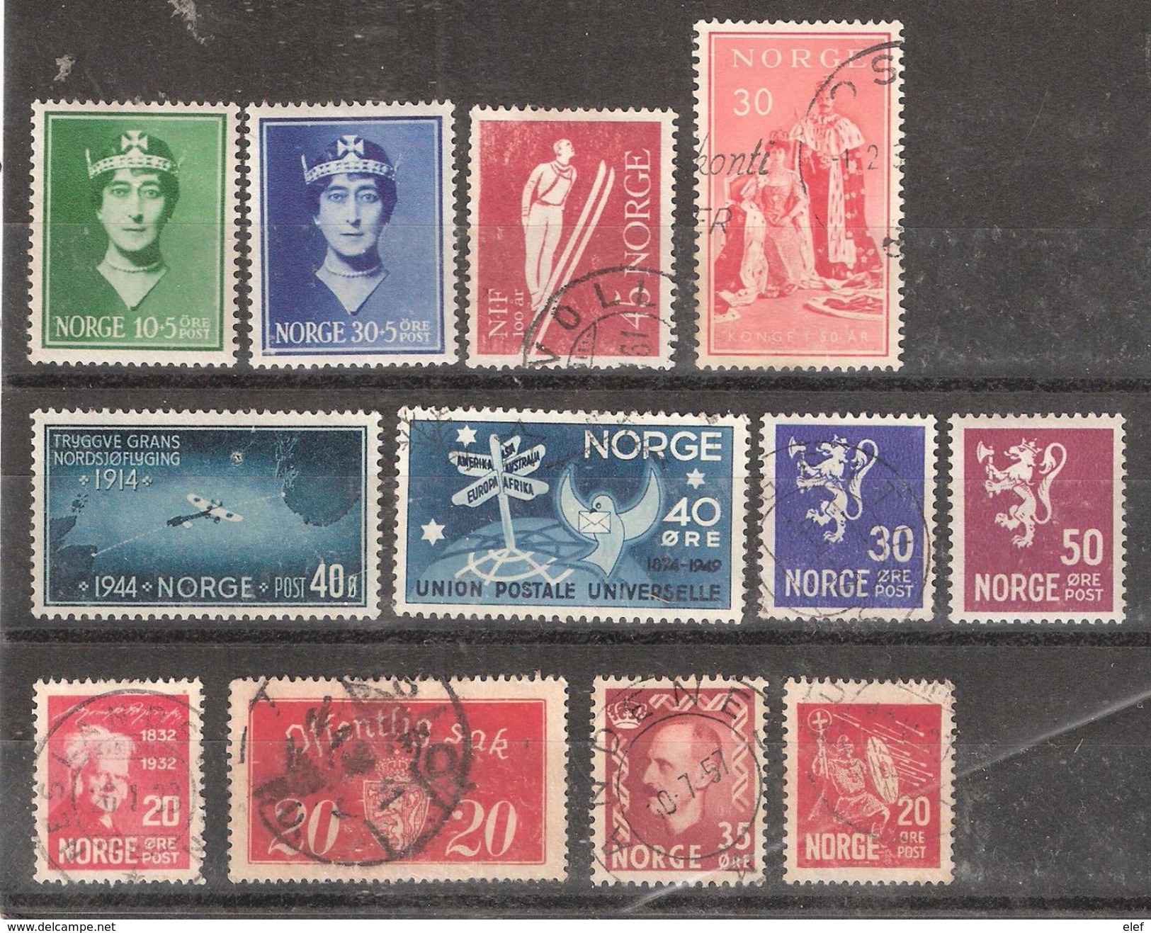 NORGE / Norway / Norvège 1926 - 1950 Petit Lot De 12 Timbres Anciens Neufs Et Obl, Ensemble, TB - Collections