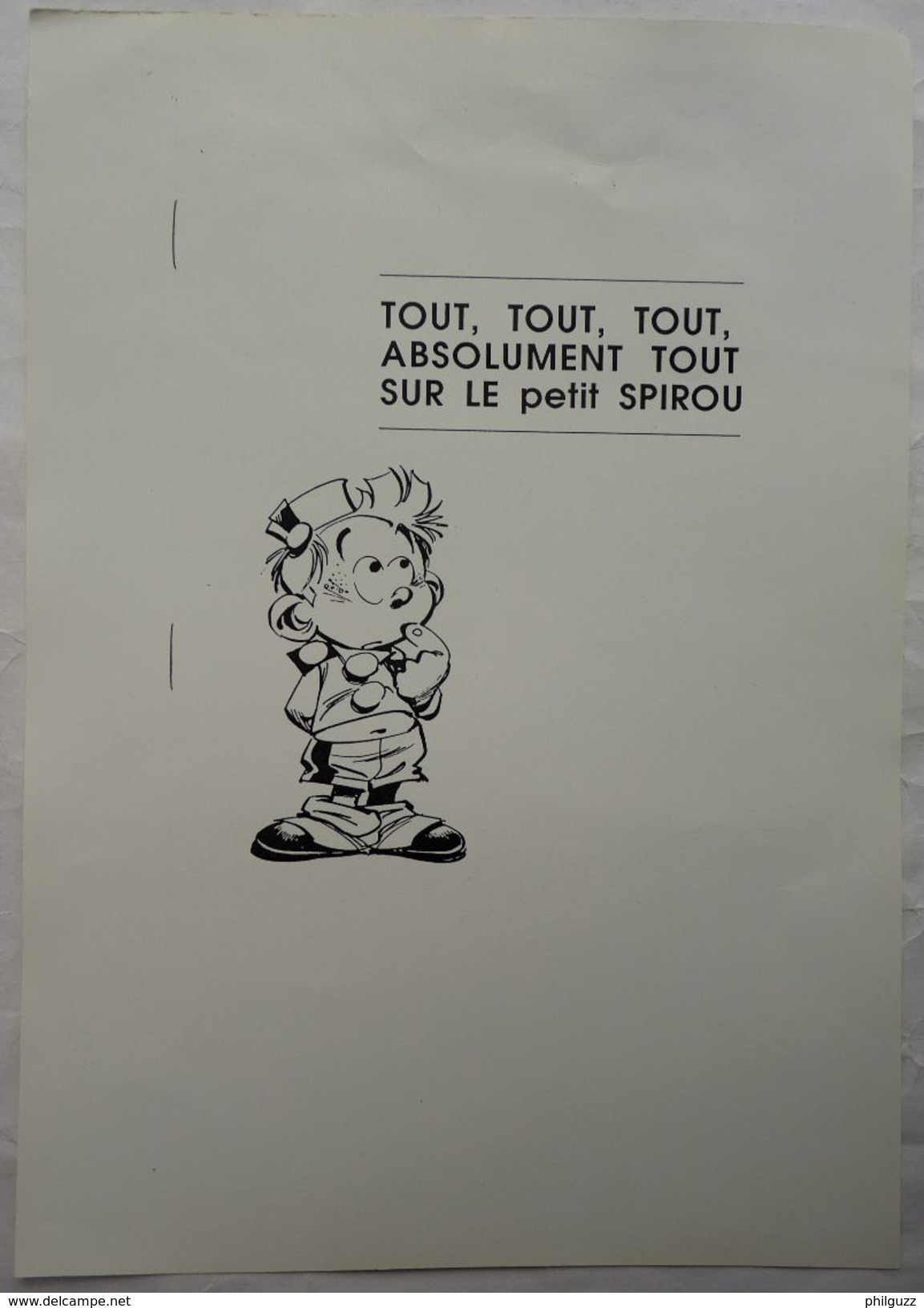 Je Ne Sais Ce Que C'est ? Bon à Tirer Sérigraphié Pour Un EX LIBRIS  ?  TOME & JANRY - PETIT SPIROU - Illustrators S - V