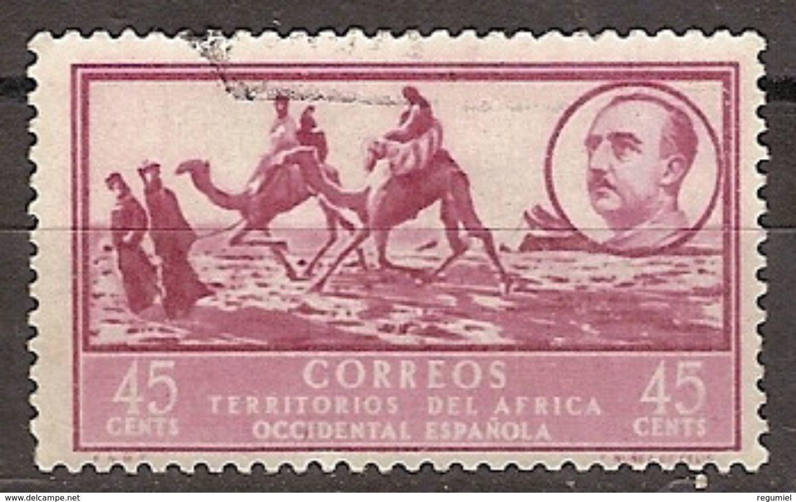Africa Occidental U 10 (o) Usado. Paisaje Y Franco. 1950 - Marruecos Español