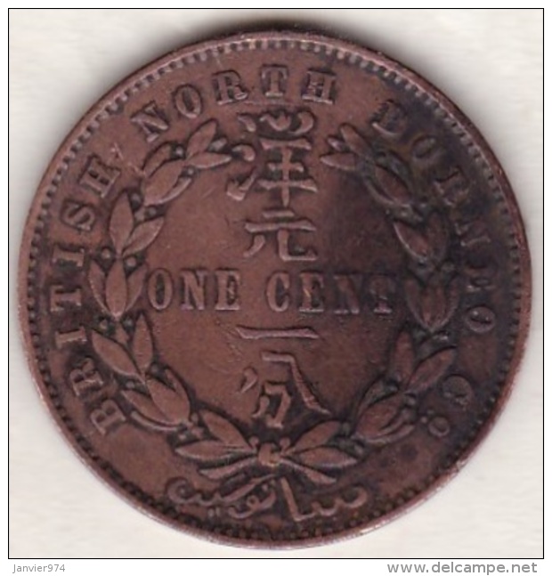 British North Borneo,  One Cent 1884 H .Victoria. KM# 2 - Malaysie