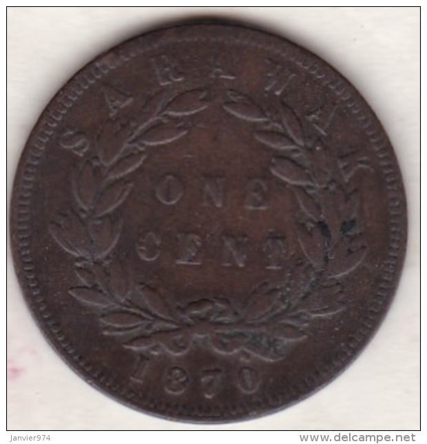 Sarawak . One Cent 1870 .  C. BROOKE RAJAH. KM# 6 - Malaysia