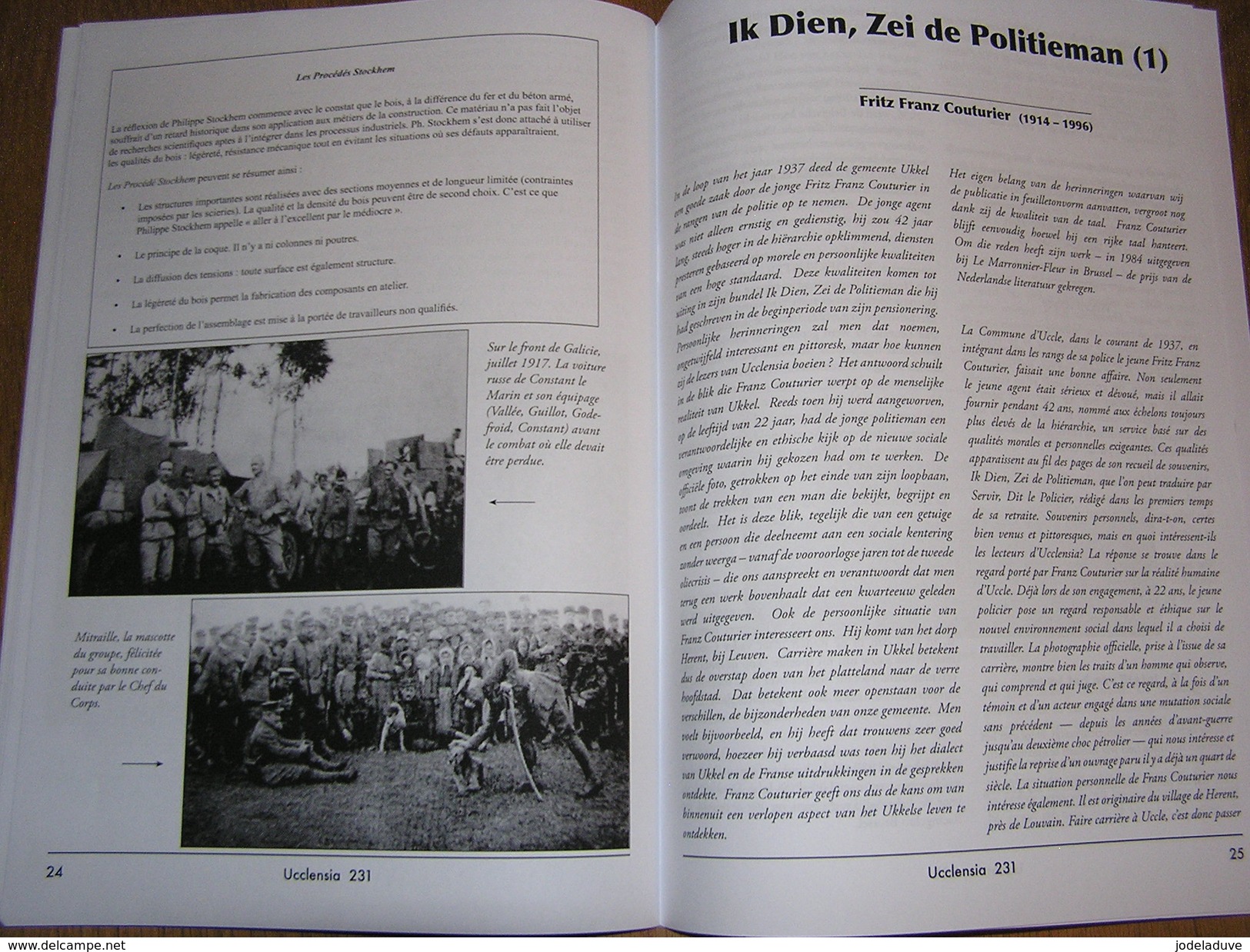 UCCLENSIA Revue N° 231 Régionalisme Brabant Uccle Police Politie Autos Canons Mitrailleuse ACM Guerre 14 Russie Stockhem