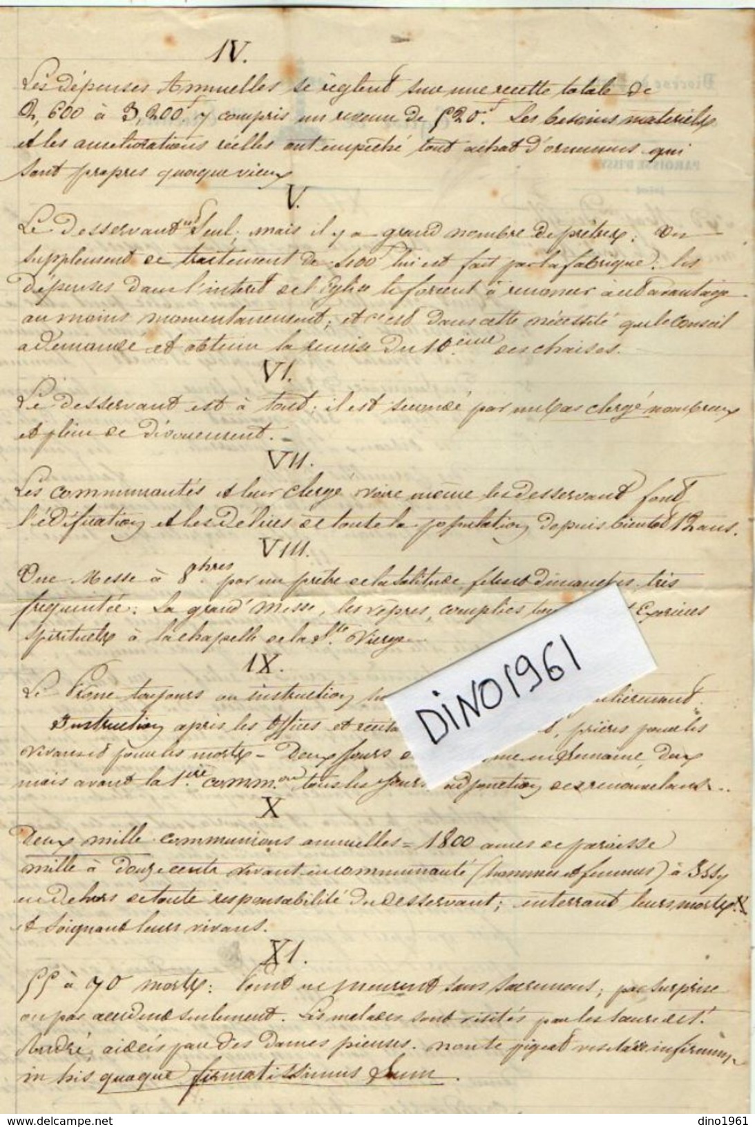 VP11.831 - 1857  - Diocèse De PARIS - Canton De SCEAUX - Lettre De Mr Le Curé GUERIN à ISSY LES MOULINEAUX - Religion &  Esoterik