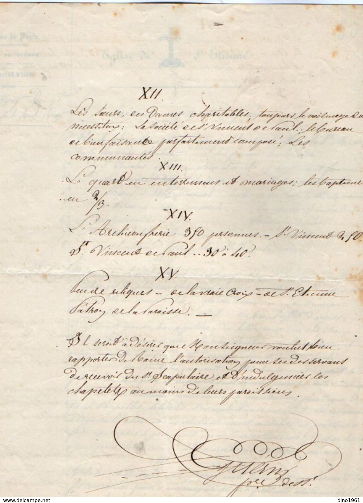 VP11.831 - 1857  - Diocèse De PARIS - Canton De SCEAUX - Lettre De Mr Le Curé GUERIN à ISSY LES MOULINEAUX - Religion &  Esoterik