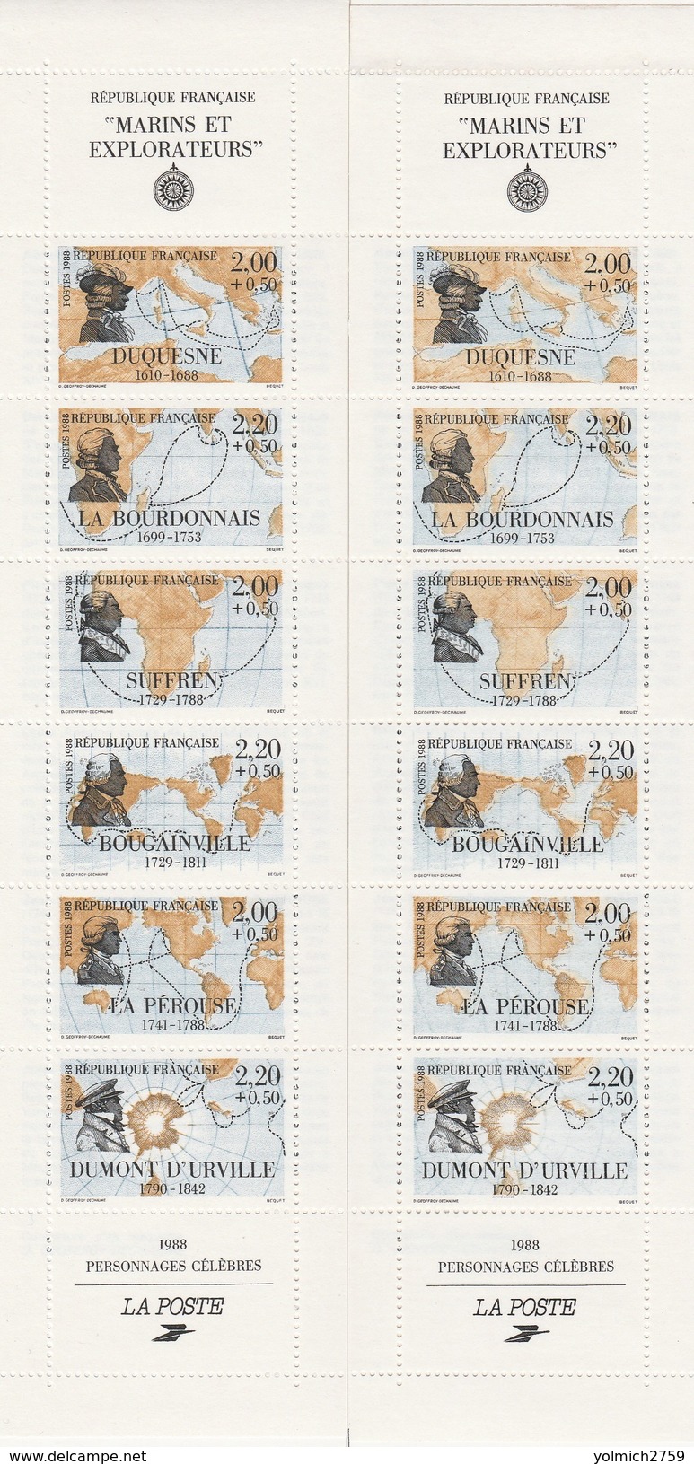 BC 2523 - 2 CARNETS: NORMAL + "MÉRIDIENS ESTOMPES" - Unused Stamps