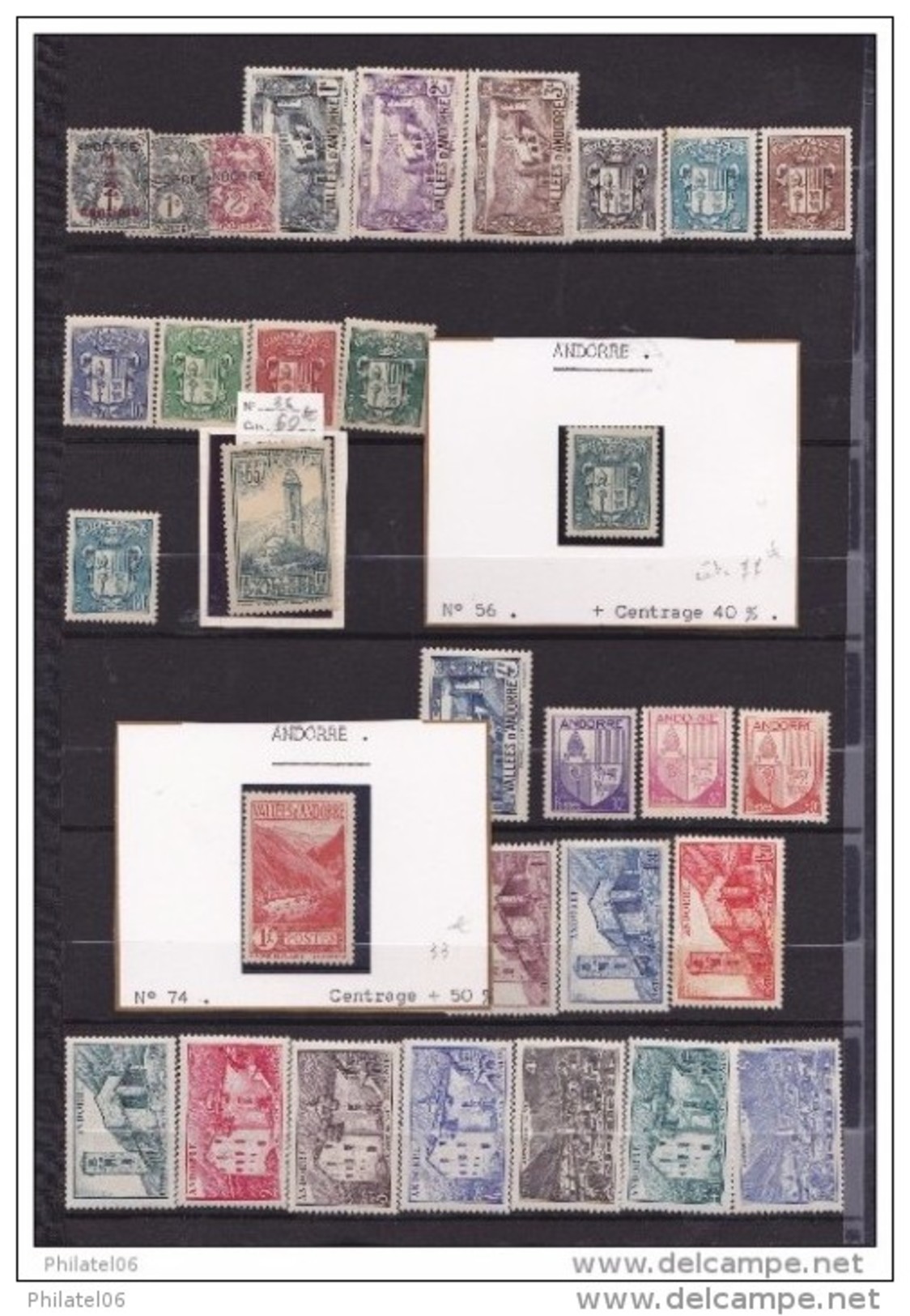 ANDORRE  ENSEMBLE DE TIMBRES NEUFS AVEC ET SANS CHARNIERES (3 TIMBRES REPRESENTENT A EUX SEULS 170 EUROS DE COTE) - Collections