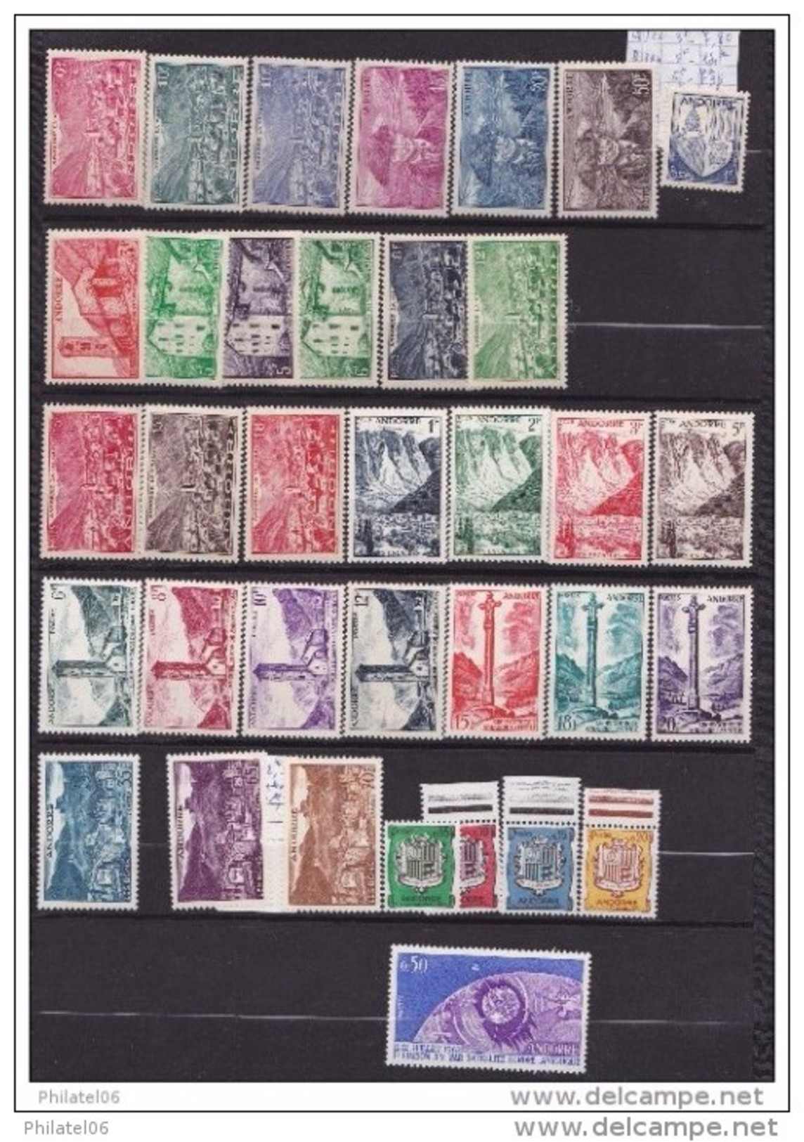 ANDORRE  ENSEMBLE DE TIMBRES NEUFS AVEC ET SANS CHARNIERES (3 TIMBRES REPRESENTENT A EUX SEULS 170 EUROS DE COTE) - Collections