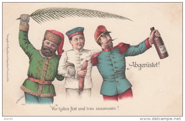 Artist Image Celebrating Alliance Between Russia France And Germany, C1900s Vintage Postcard - Events