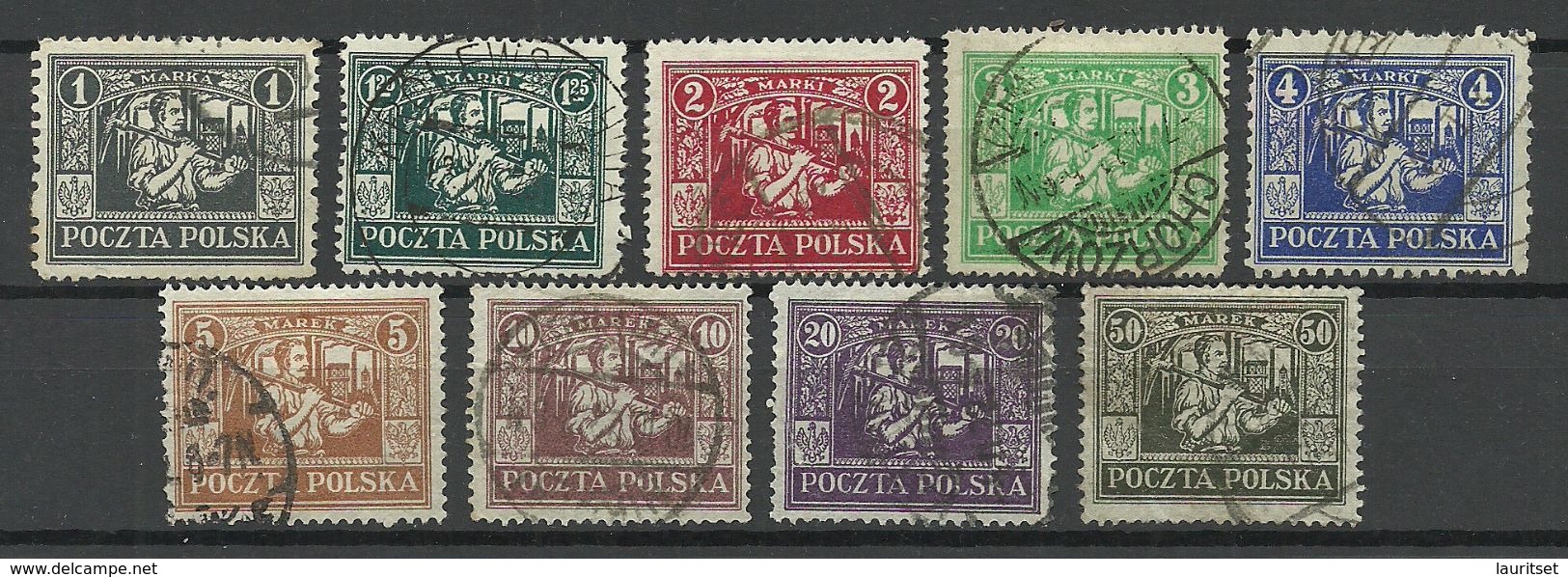 POLEN Poland 1922 Ostoberschlesien = 9 Values From Set Michel 1 - 16 O - Silésie