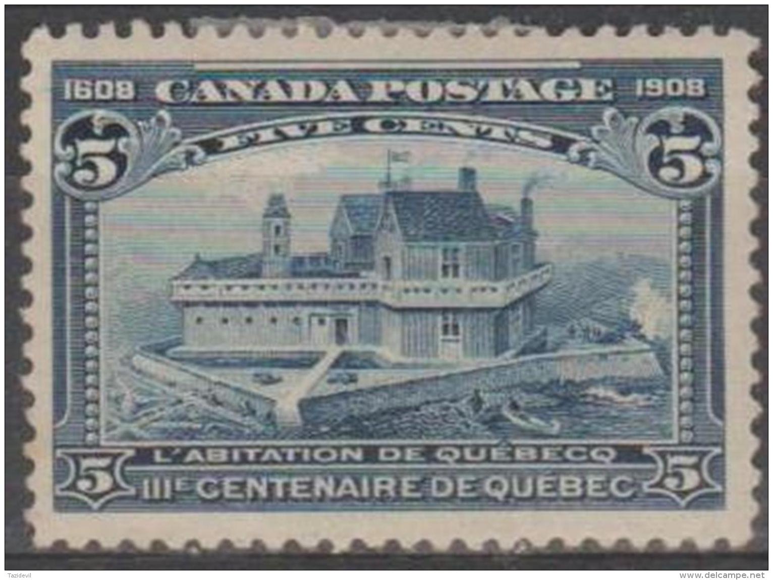 CANADA - 1908  5c Tercentenary. Scott 99. Mint - Unused Stamps