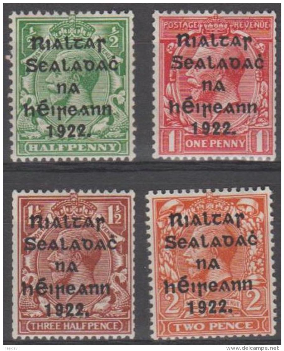 IRELAND - 1922 Harrison Overprints. Scott 19-22. MLH - Nuovi