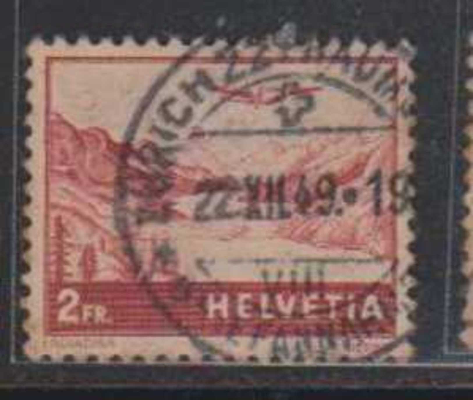 Switzerland 1941 Used Hinged, 2F Air Series, Landscape, Airplane, Aviation, Mountains, Nature - Oblitérés