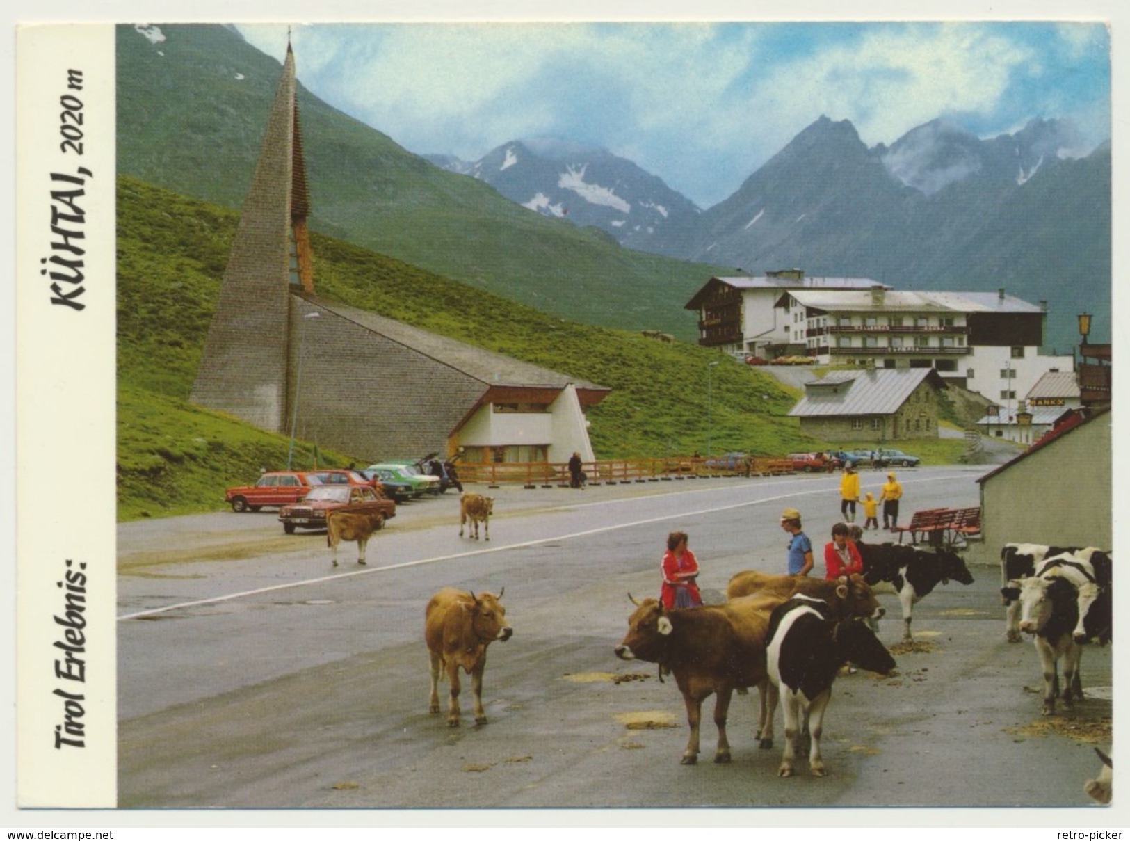 AK  Kühtai Tirol Stausee Finstertal Kühe Autos Leute Auf Straße - Autres & Non Classés