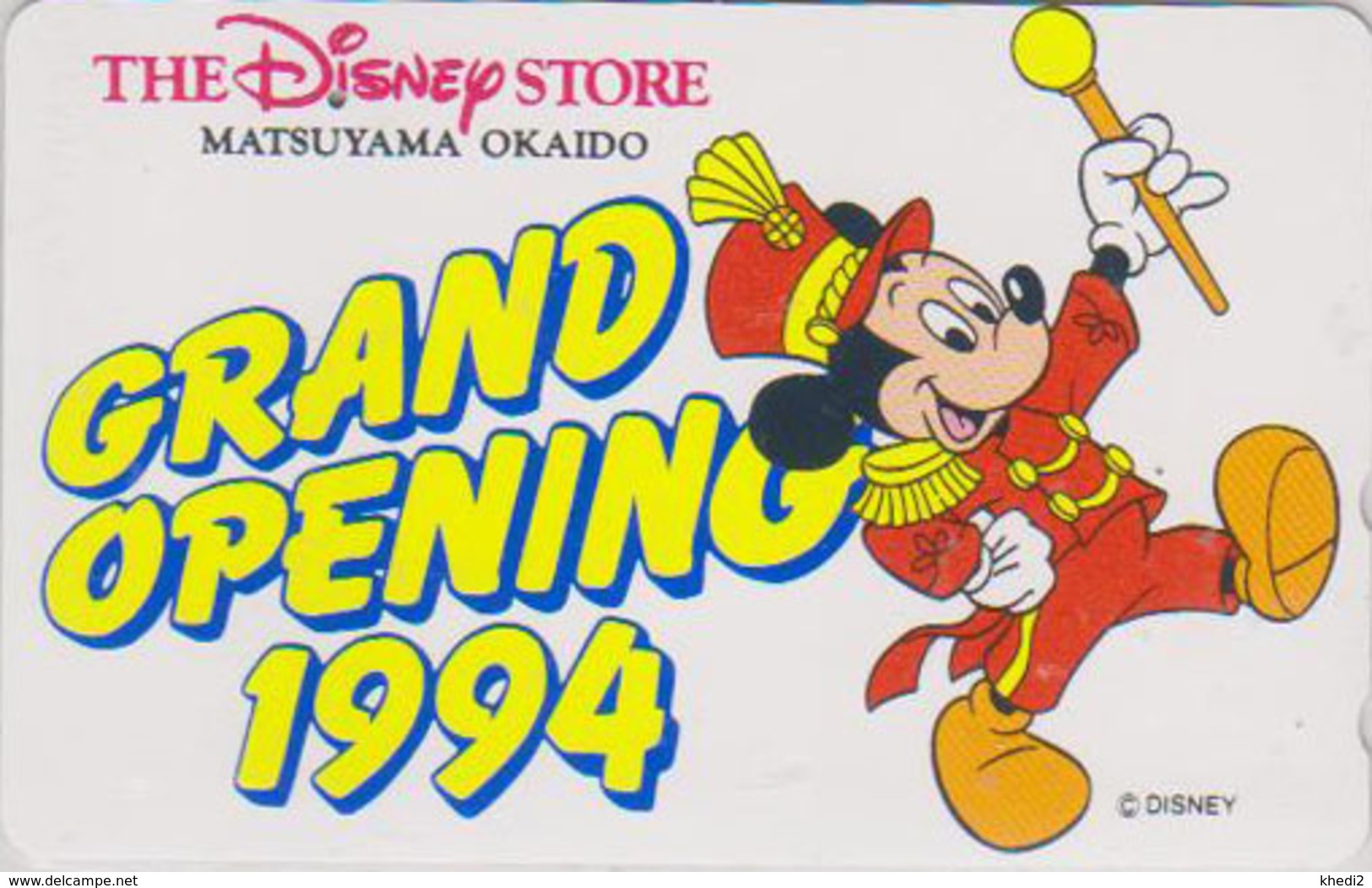 TC JAPON / 110-159387 ** ONE PUNCH ** - DISNEY STORE GO 1994 - MICKEY En Majorette - JAPAN Free Phonecard 2000 EX - Disney