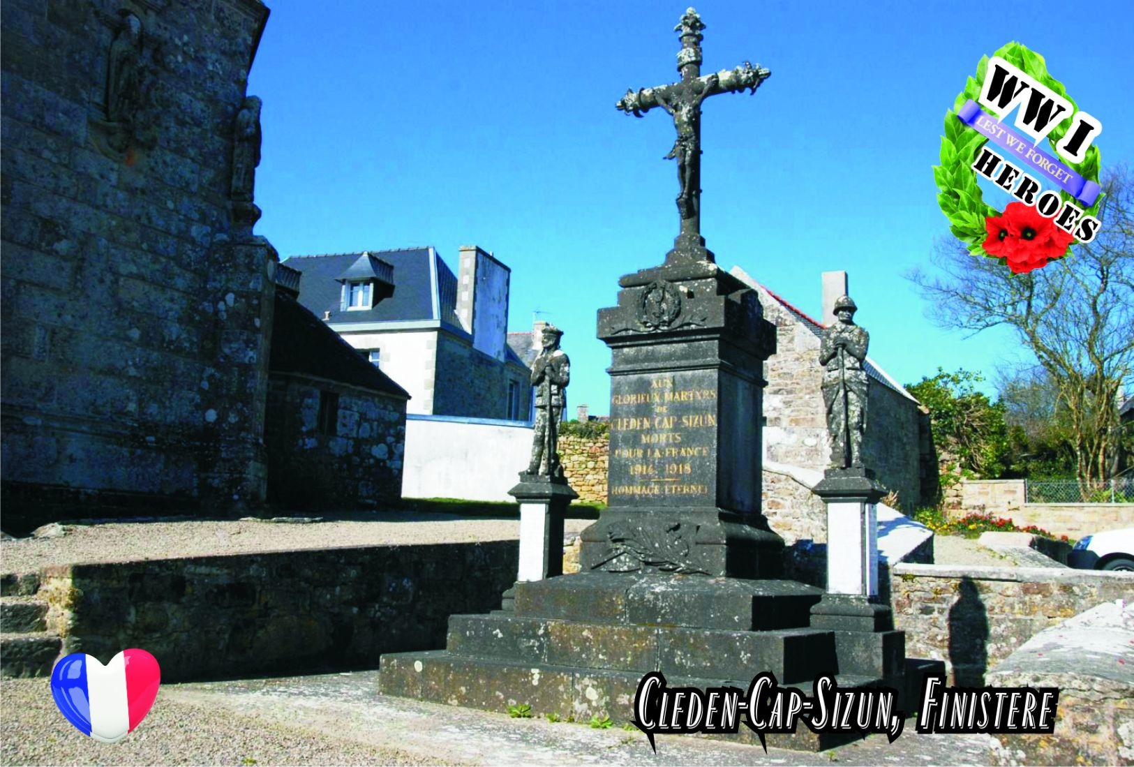 Carte Postale, Militaria, Monuments, World War I Monuments, France (Finistère), Cleden-Cap-Sizun - Monuments Aux Morts