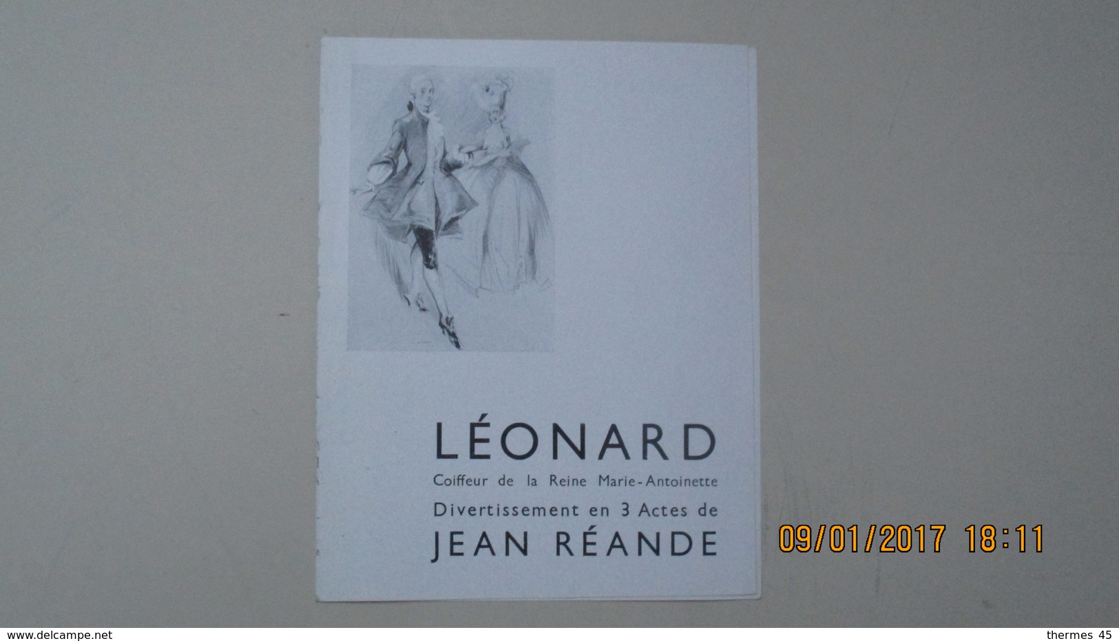 LEONARD / JEAN REANDE / SALLE PLEYEL 31 MAI 1939 - Programmes