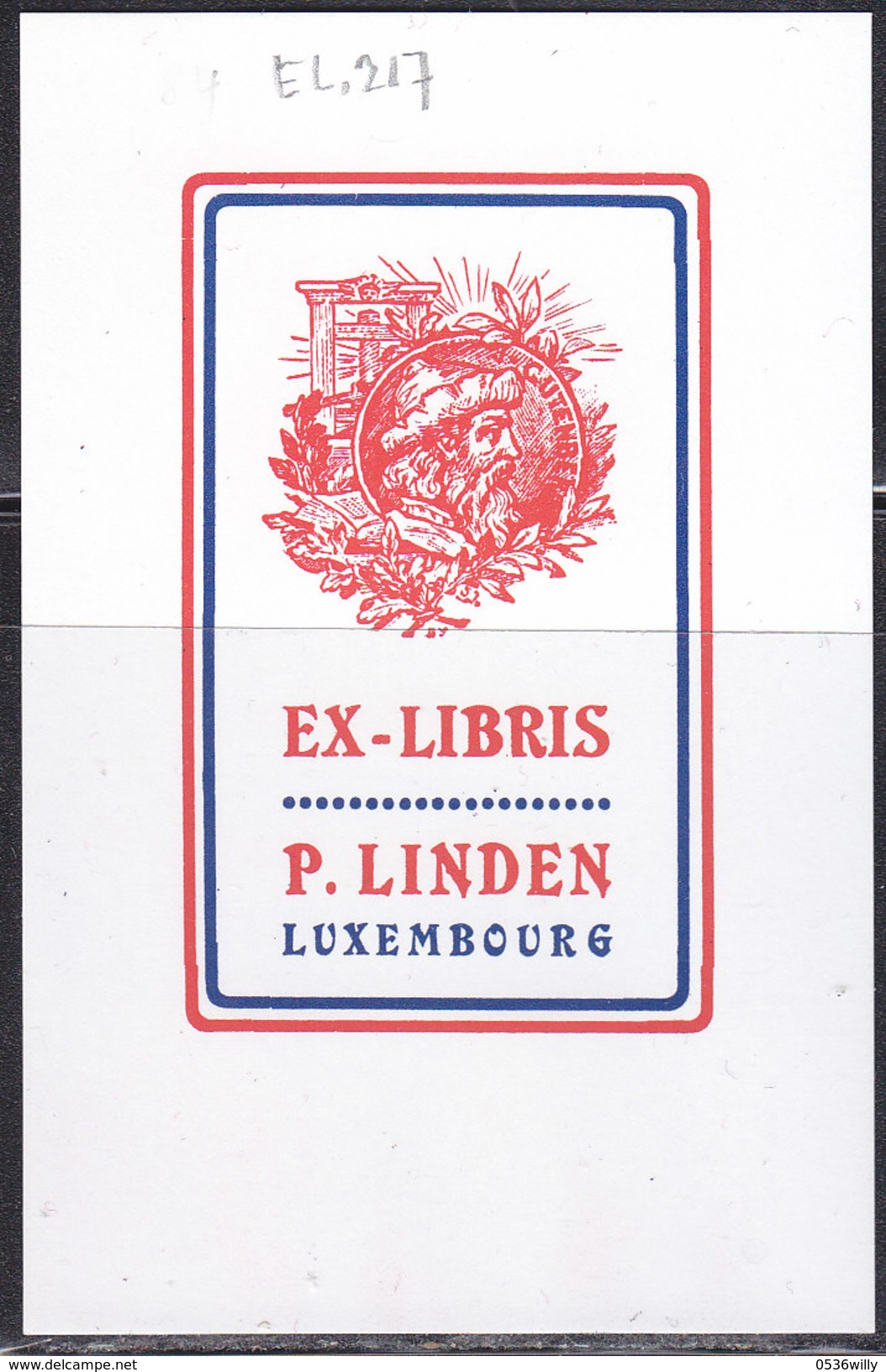 L-Luxemburg, Exlibris Für P. Linden, Buchdrucker (EL.217) - Exlibris