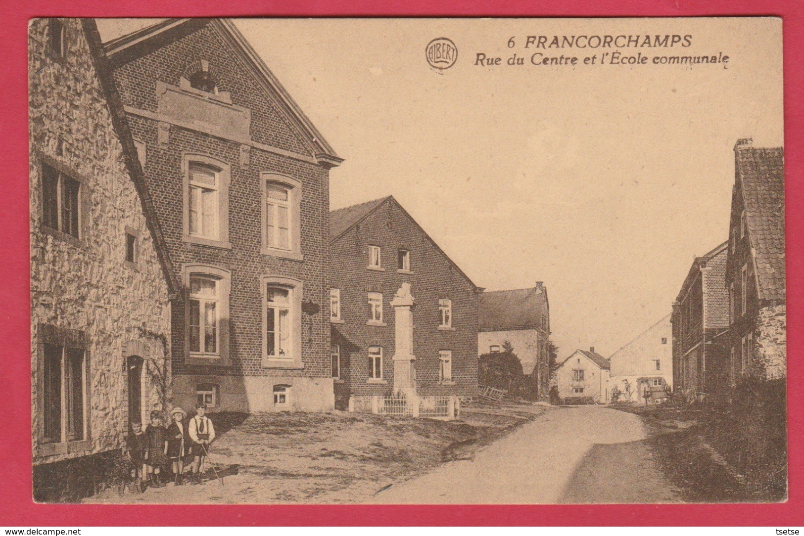 Francorchamps - Rue Du Centre Et L'Ecole Communale ... Enfants  ( Voir Verso ) - Stavelot