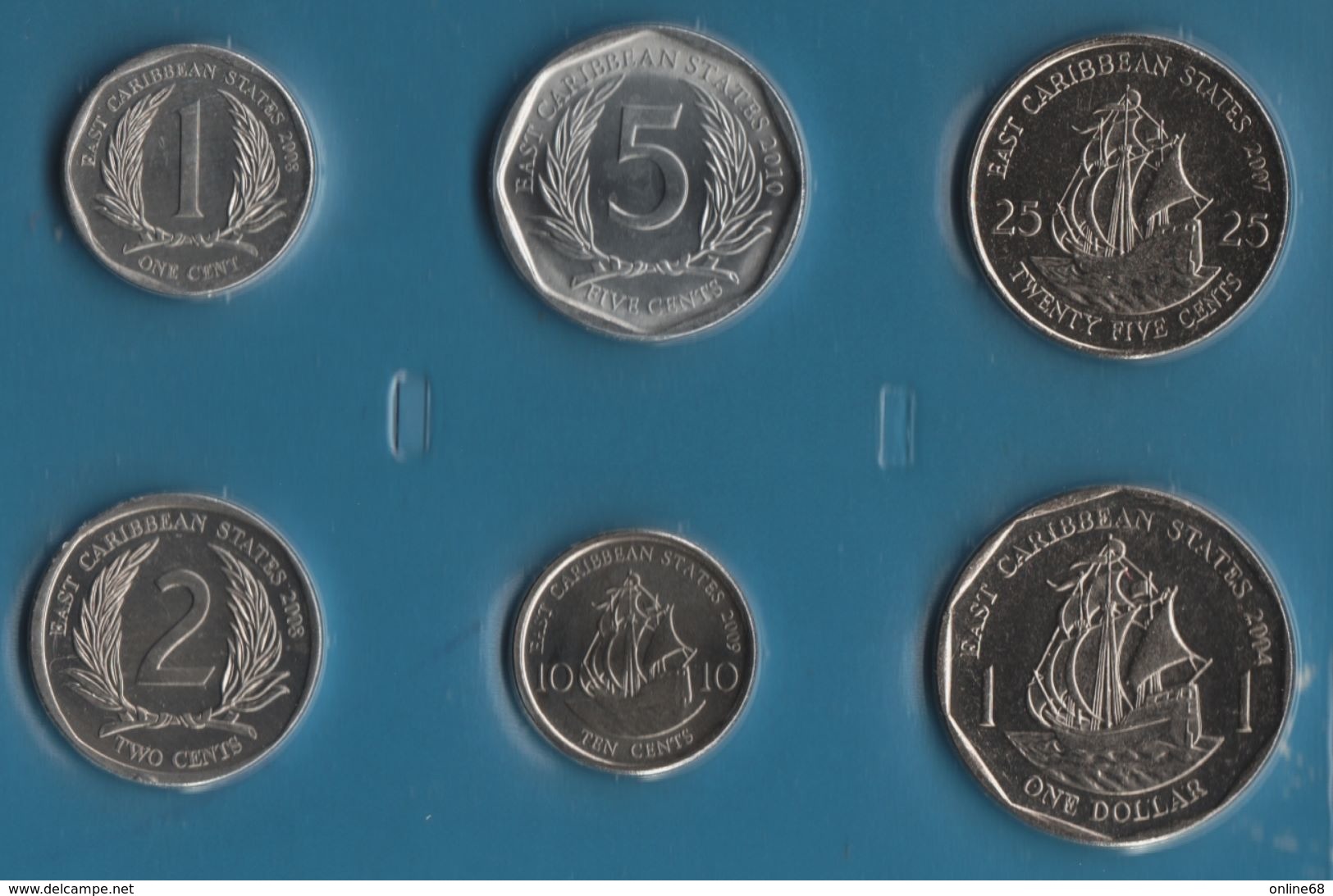 EAST CARAIBBEAN STATES COIN SET 6 MONNAIES 1 CENT - 1 DOLLAR 2004 - 2010 QEII - East Caribbean States