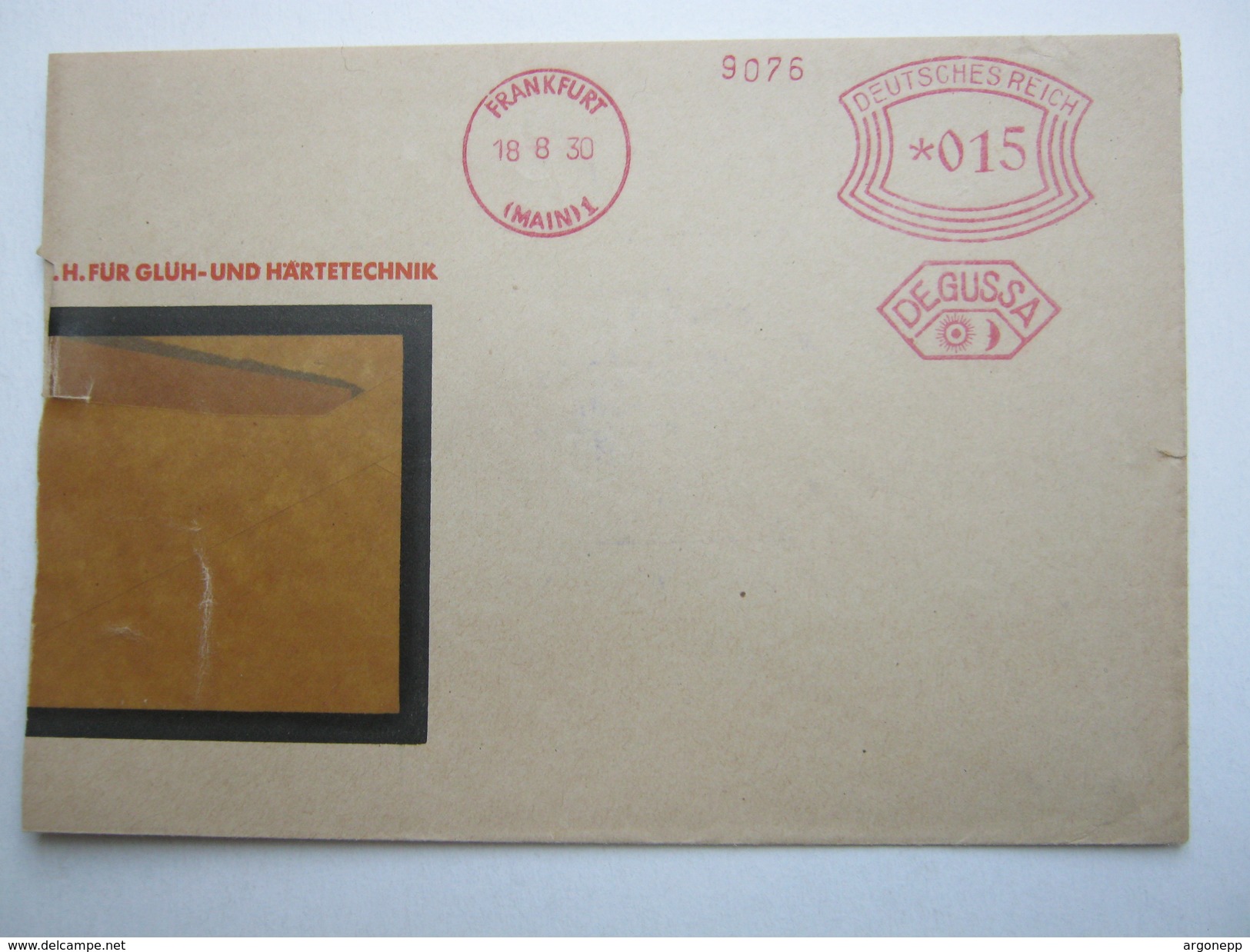 1930 , FRANKFURT / Main    , Klarer Firmen - Freistempel  Auf  Brief, Verkürzt - Briefe U. Dokumente