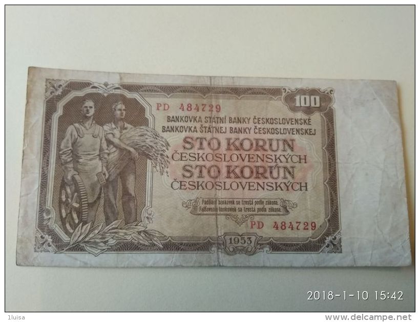 100 Korun 1953 - Czechoslovakia