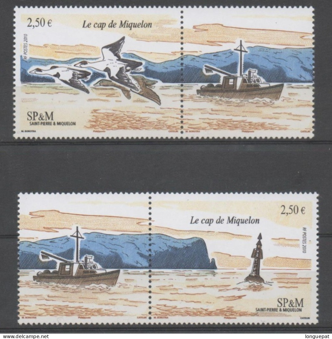 SAINT-PIERRE Et MIQUELON - Paysage - Le Cap De Miquelon : Oies Sauvages En Vol, Pointe Du Cap Et Balise - - Unused Stamps