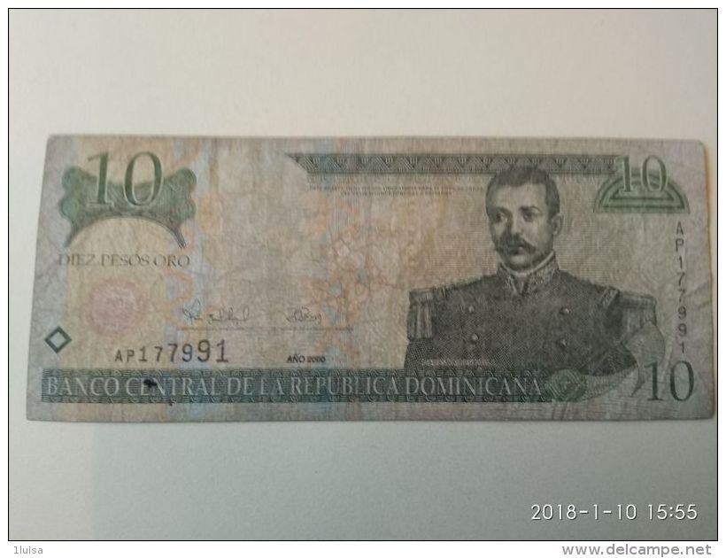 10  Pesos Oro 2000 - Repubblica Dominicana