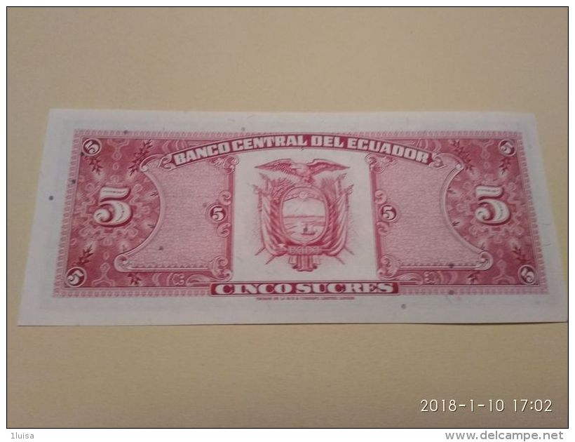 5 Sucres 1988 - Ecuador