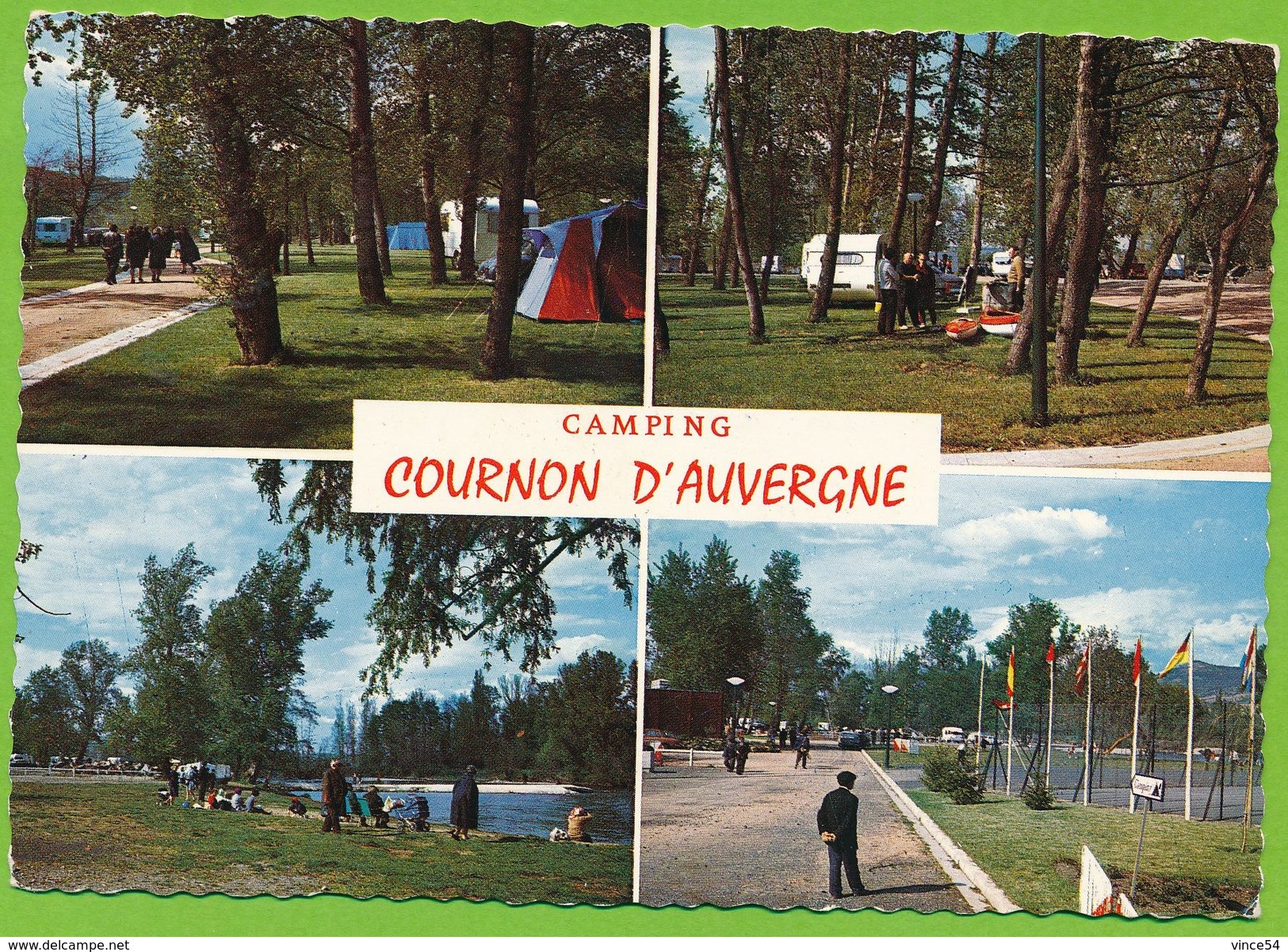 COURNON D'AUVERGNE - Camping Multivues Carte Circulé 1969 - Autres & Non Classés