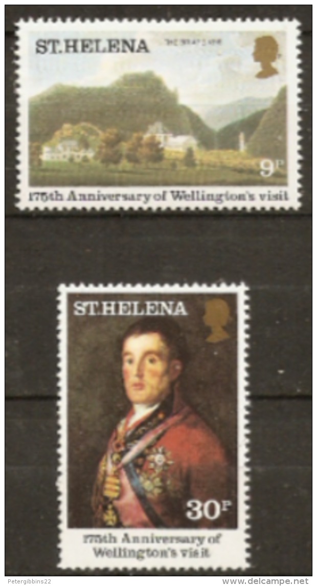 St Helena  1980  SG 367-8  Anniversary Wellingtons Visit   Mounted Mint - Saint Helena Island