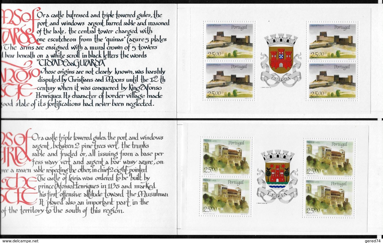 Portugal : 2 Carnets "châteaux"  (Guarda - Leiria) Cote : 10,00 € - Libretti