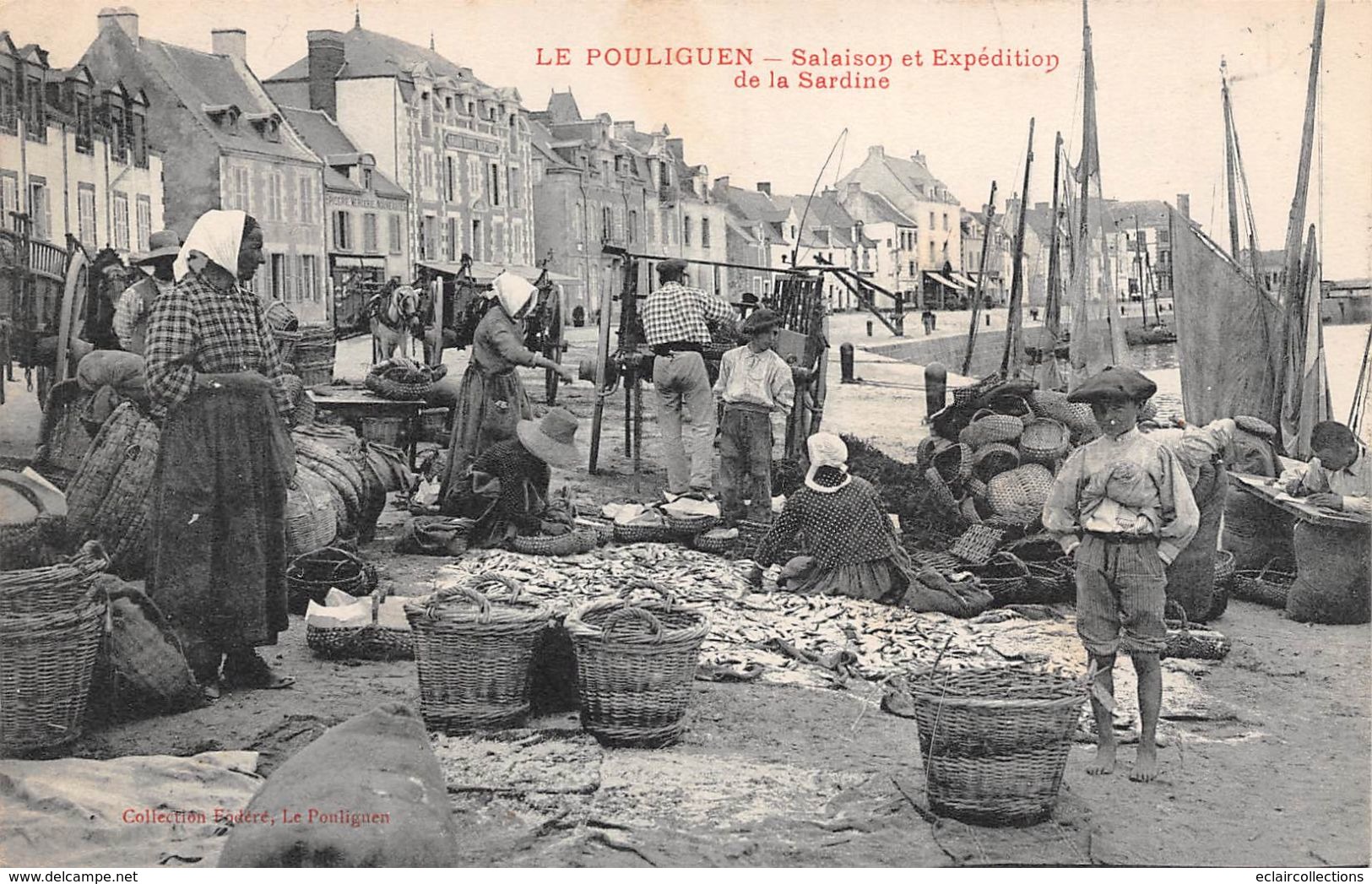 Le Pouliguen       44         Lot de 11 cartes. Plage. Marais salants  Pêche et Divers                  (voir scan)