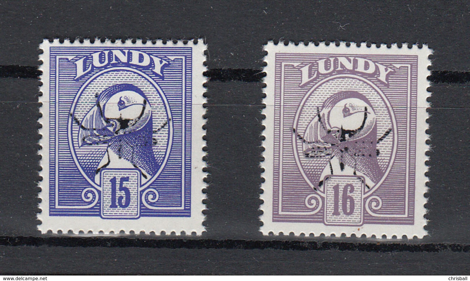 Lundy  -  1980 15 & 16 Puffin Anti Malaria Overprint- Unmounted Mint NHM - Local Issues