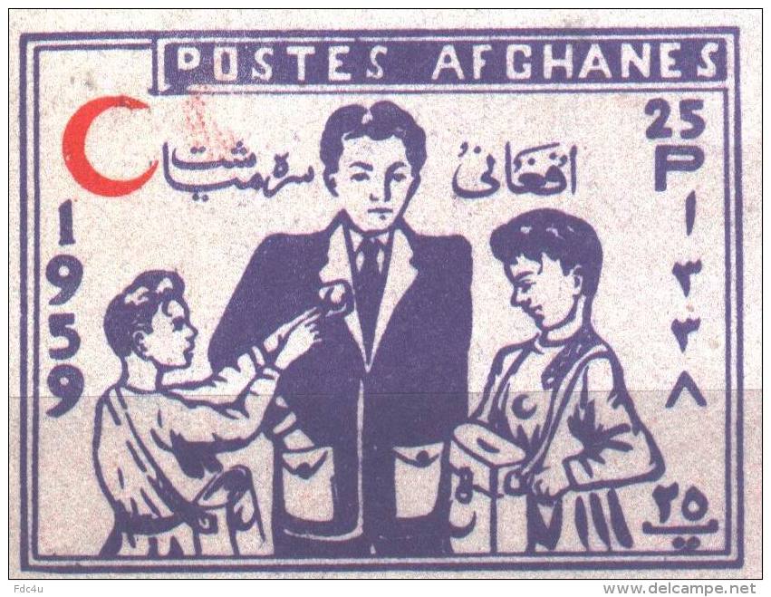 Afghanistan 1959 Stamps Imperf Red Cross Red Crescent Red Moon Doctor Nurse MNH - Croix-Rouge