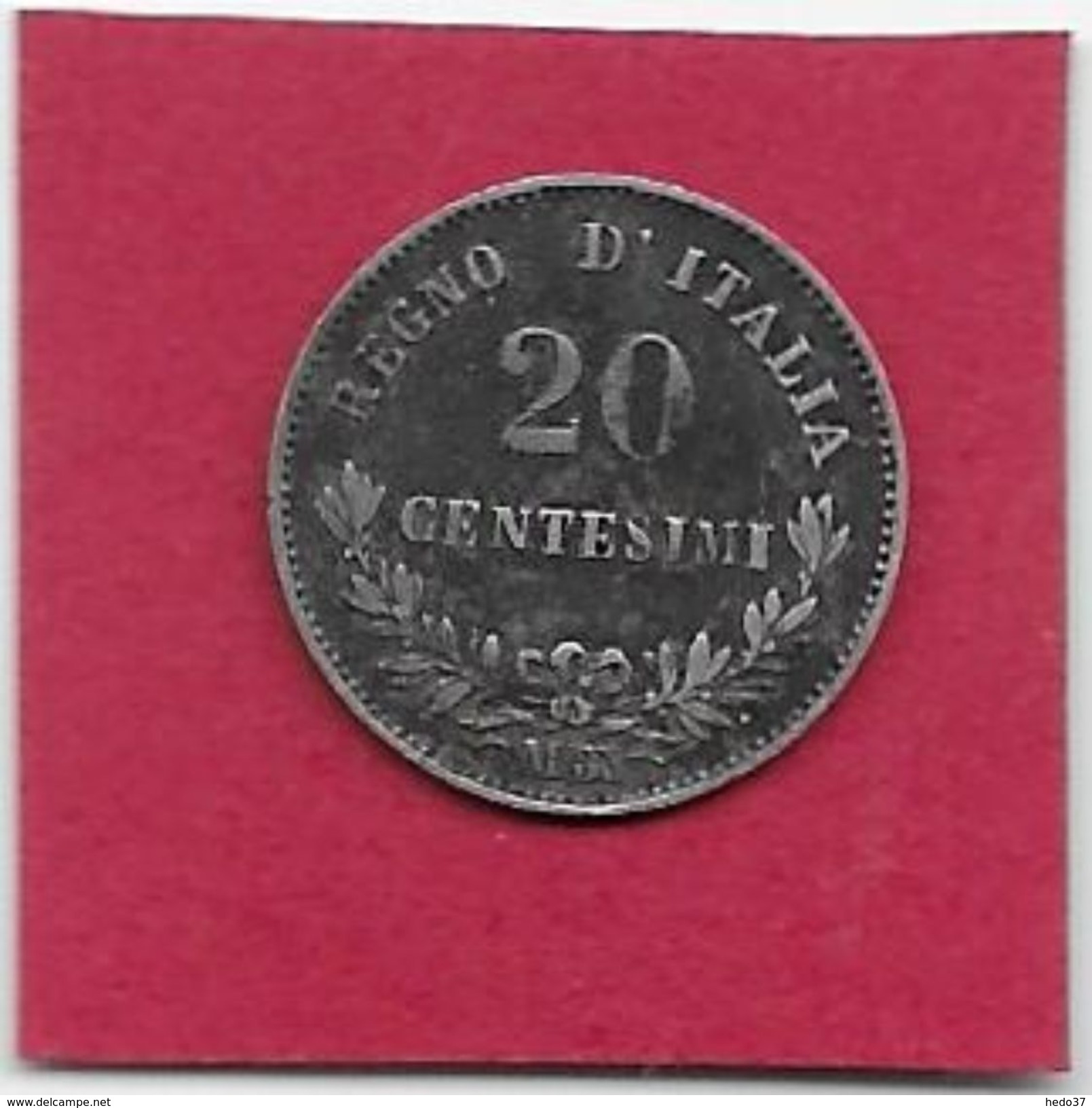 Italie - 20 Centesimi - 1863 - Argent - 1861-1878 : Victor Emmanuel II