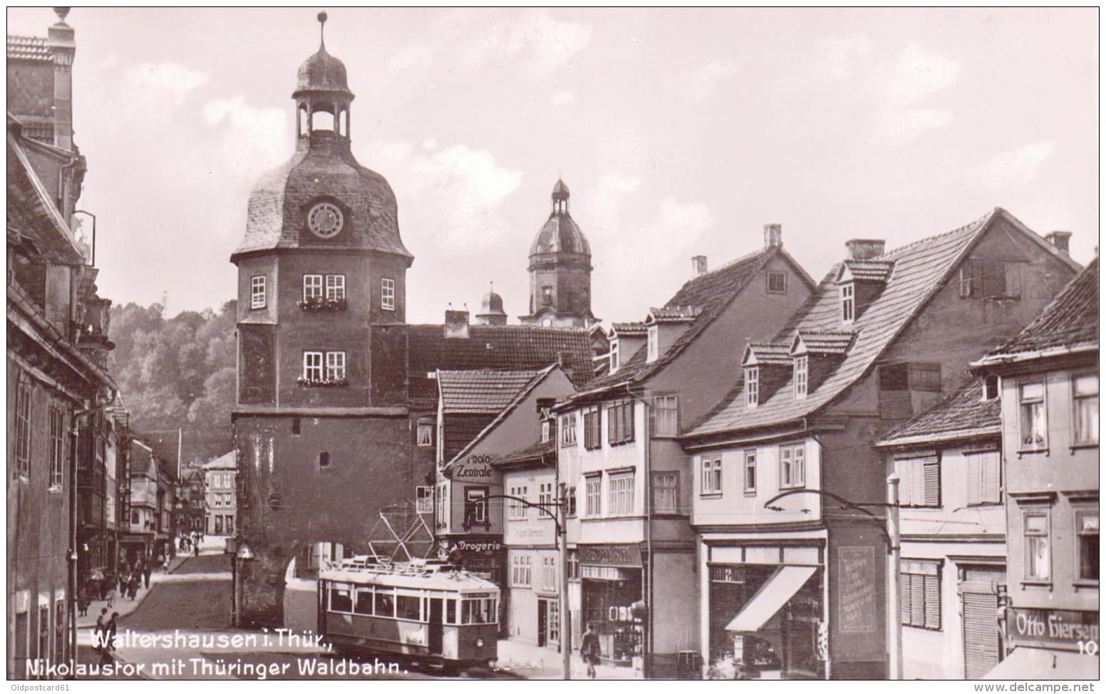 ALTE Foto- AK  WALTERSHAUSEN / Thür.  - Ortsansicht Mit Thür. Waldbahn - 1952 Beschriftet - Waltershausen