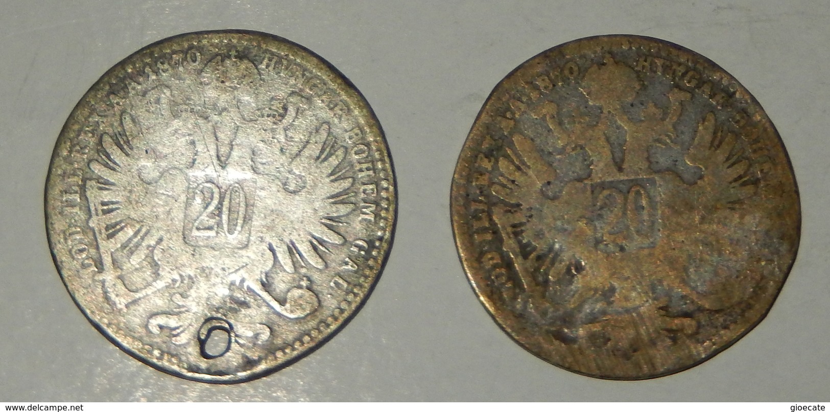 AUSTRIA - 20 KREUZER  - 1870 – 2 Monete – (140) - Austria