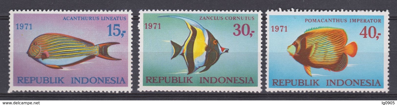 Indonesie Indonesia 707-709 MLH ; Vissen, Fish, Poissons, Pescado 1971 NOW MANY STAMPS OF ANIMALS - Vissen