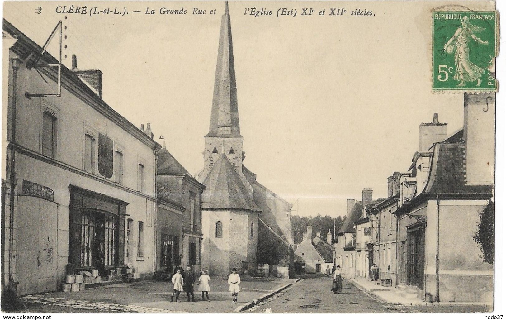 Cléré - La Grande Rue Et L'Eglise - Cléré-les-Pins