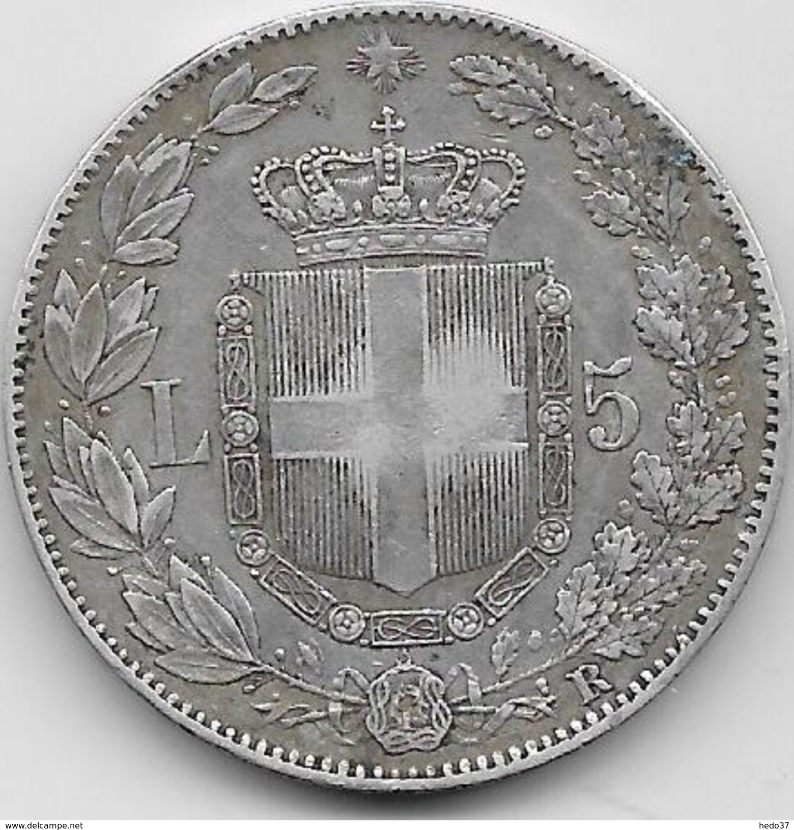 Italie - 5 Lires - 1879 - Argent - 1878-1900 : Umberto I