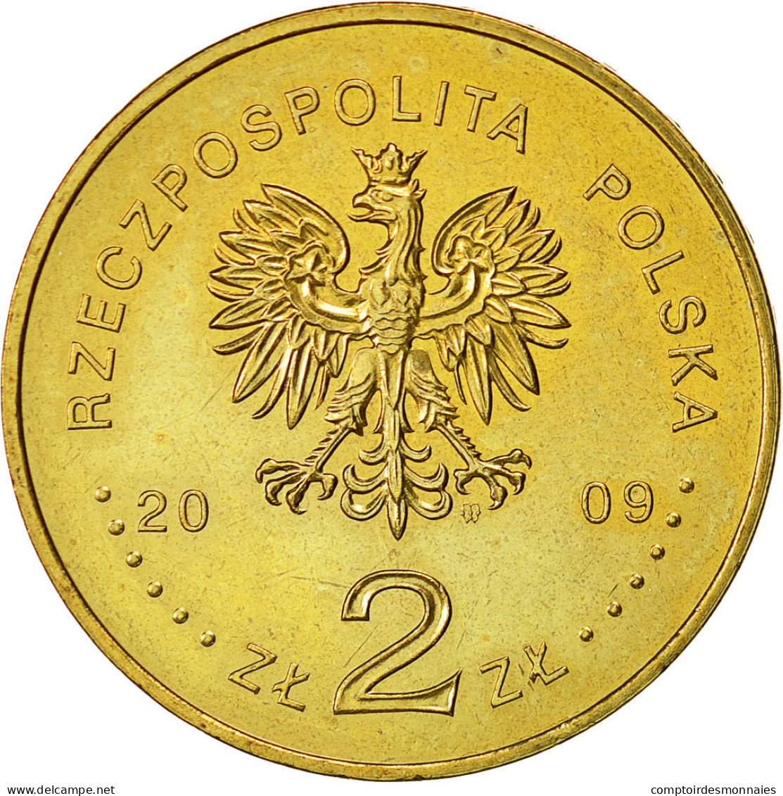 Monnaie, Pologne, 2 Zlote, 2009, Warsaw, SUP+, Laiton, KM:707 - Pologne